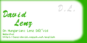 david lenz business card